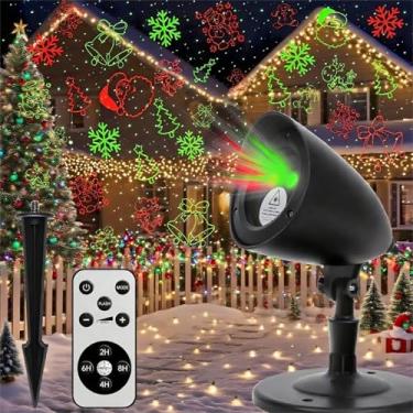 Imagem de Orbislux Projetor De Luzes A Laser Para Áreas Externas, 10 Efeitos Móveis Vermelhas E Verdes, Show Natal Ao Ar Livre Com Controle Remoto Temporizador, Paisagem À Prova D'Água Decoração Jardim, Quint