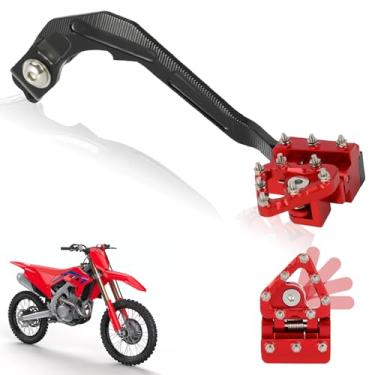 Imagem de USTPO Pedal de freio traseiro de motocicleta dobrável CNC alavanca de pé para CRF250L CRF250M 2013-2020 CRF250 Rally 2017-2020 Dirt Pit Bike Vermelho
