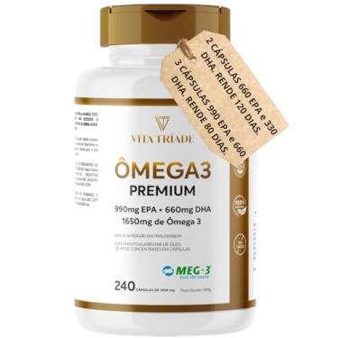 Imagem de Ômega 3 Concentrado 240 Cápsulas 990 EPA 660 DHA 1650mg Meg-3 Vita Tríade