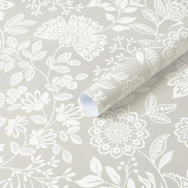 Imagem de Guvana Descole e cole papel de parede floral removível autoadesivo armário e gaveta