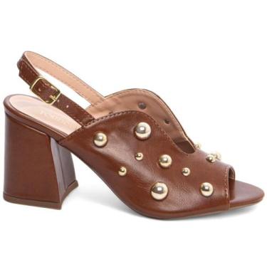 Imagem de Sandália Salto Alto Grosso Bloco 7 cm Ankle Boot Feminina - EMILY ONLI