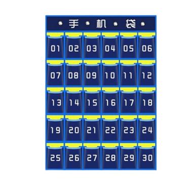 Imagem de FytStycale Bolsa porta-celular para sala de aula, organizador, multifuncional, para pendurar na parede ou na porta, bolsa de armazenamento, quadro de bolso para, 30 Bolsos 67x81cm