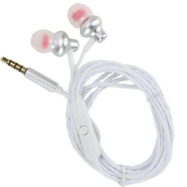 Imagem de Fone Com Fio De Ouvido Branco Ou Preto Intra-Auricular Com Microfone I
