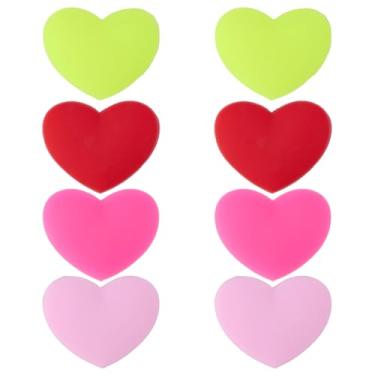 Imagem de CREATCABIN 1 caixa, 8 peças, 4 cores, amortecedor, raquete de tênis, borracha macia, amor, coração, controle de vibração, redução de ruído, amortecedores de choque para jogadores, acessórios 2,8 x 2,1