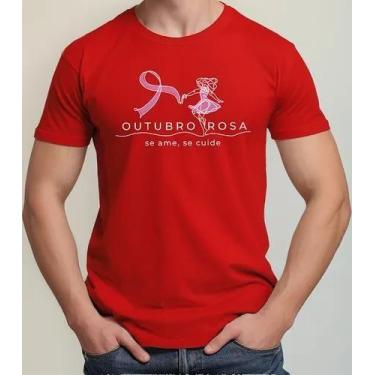 Imagem de Camiseta Camisa Feminina Masculina Algodão Campanha Outubro Rosa Preve