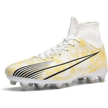 Imagem de Tênis de futebol masculinos de futebol com pontas longas, couro e borr