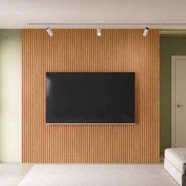 Imagem de Painel para Tv 84 Polegadas 100% Mdf Ripado Modular 2.6 - Linea Brasil