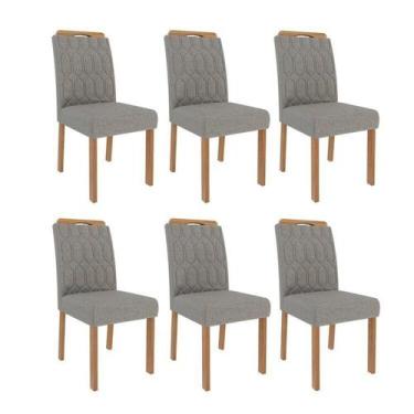 Imagem de Kit 6 Cadeiras para Sala de Jantar Estofadas paola - Cimol