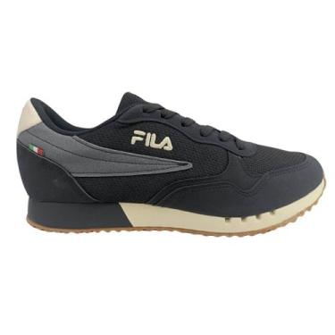 Imagem de Tênis Masculino Fila 1237470 Euro Jogger Sport II, Preto, Bege, Cinza,