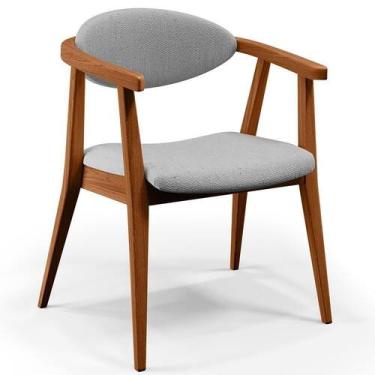 Imagem de Poltrona Cecília Linho Cinza - LYAM DECOR