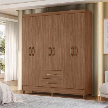 Imagem de Guarda Roupa Casal Ambiente Panamá 6 Portas Carvalho - Moval