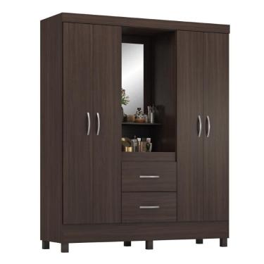 Imagem de Guarda Roupa Capelinha Lord 4 Portas Com Espelho Café Touch Demóbile Café Touch