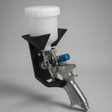 Imagem de Suporte de Parede para Pistola de Pintura, Preto, com Suporte para Caneca, Montagem em Painel, Design Ergonômico, Organizador Profissional para Oficina