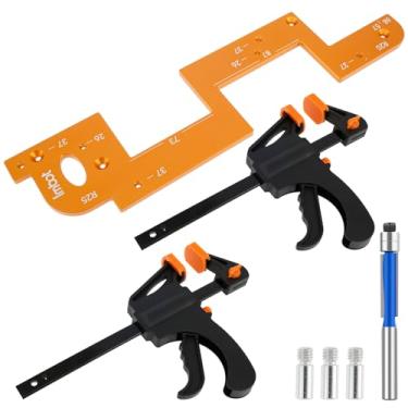 Imagem de Ferramenta auxiliar de ranhura de arco, guia de ranhura de madeira de alumínio atualizado com grampos F de 30 cm F e faca de rolamento, molde de ranhura sem alças, molde de ranhura de arco para