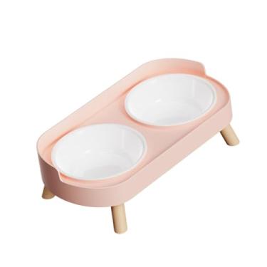 Imagem de ShengQuanHao Comedouro E Bebedouro para Gatos E Cachorros, Fácil de Limpar, Comedouro para Gatinhos E Cães de Pequeno E Médio, Rosa, Tigela Pp