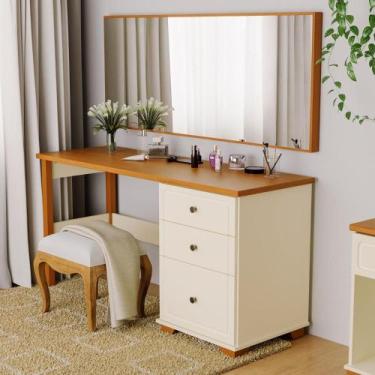 Imagem de Penteadeira com Espelho 150cm Ananda CabeCasa MadeiraMadeira Off-white