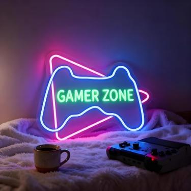 Imagem de Neonawall Neon Sign for Wall Decor Light Up Letters Business Led Sign Birthday Party Gifts Led Decorative Night Signs Gamer Room Decorations Birthday Party Signs for Home Bedroom (Gamer Zone)