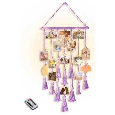 Imagem de Expositor de fotos suspenso, decoração de parede, Homecor, roxo, macra