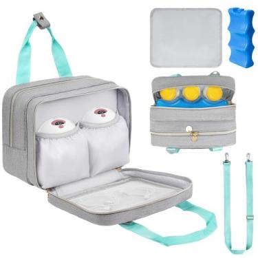Imagem de Bolsa térmica para bomba de mama Jaffzora com bolsa de gelo cinza