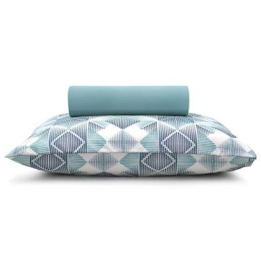 Imagem de Jogo De Lençol micropercal Santista 2 Pçs Solteiro City Azulaço Geomét