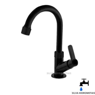 Imagem de Torneira Abs Bica Movel De Bancada Para Banheiro Preta - Preta