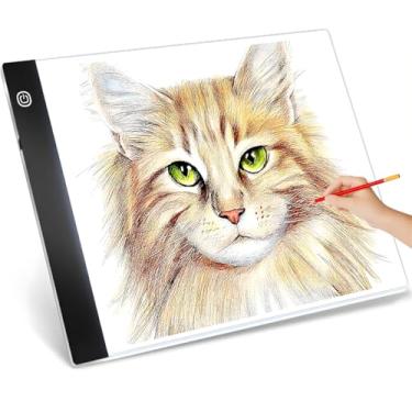 Imagem de Mesa de Luz LED Prancheta A5 Portátil USB para Desenho Caligrafia Iluminação Para Eboço Arte Infantil e Profissional Superfície Branca para Transposição e Ilustração