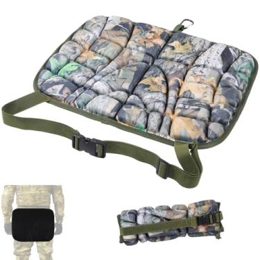 Imagem de CebraBounze Almofada de assento de caça com isolamento camuflado de 43 cm x 34 cm com espuma viscoelástica, leve e silenciosa, à prova d'água, para suporte de veados, acampamento, pesca e atividades