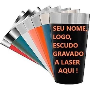 Imagem de Copo Isotermico Aço Inox Vácuo C/Tampa Abridor Personalizado - Golden 