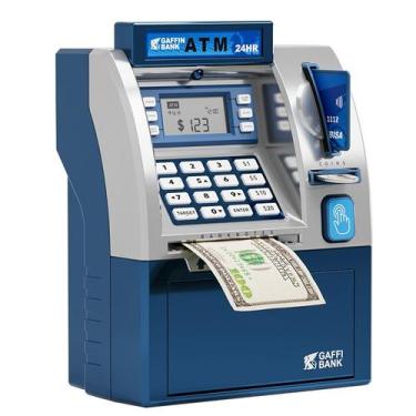 Imagem de Cofre de dinheiro eletrônico para crianças Blue Smart ATM Style Saving