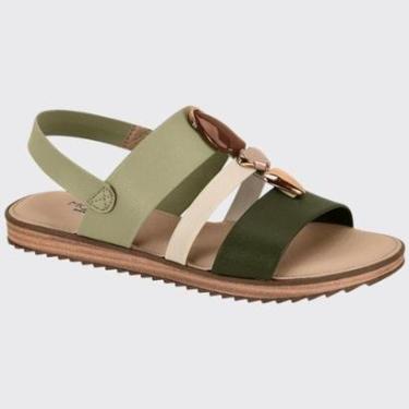 Imagem de Sandália Feminina Plana Conforto Listras Com Pedrarias Modare 7141.144.21736-Feminino