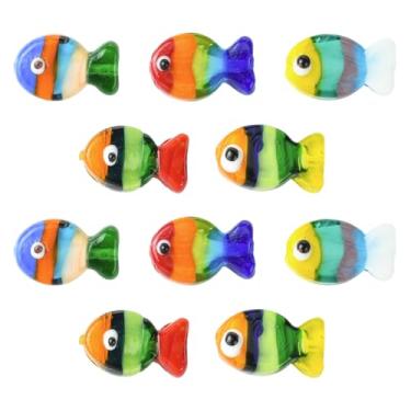 Imagem de UR URLIFEHALL 10 peças, 5 cores, contas de vidro, lampwork de peixe, artesanais, tema oceano, animais marinhos, contas espaçadoras soltas para pulseira faça você mesmo, colar, fabricação de joias