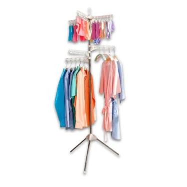 Imagem de Cabideiro Articulado com Braços Giratórios, Cor Branca,Racks de Vestuário para Varejo, Porta guarda-chuva, Mancebos e Cabideiros para Parede