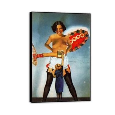 Imagem de Remedios Varo Home Decor The Message Art Prints Canvas for Bedroom Living Remedios Varo Wall Decor Surrealism Wall Art Gift Framed Ready to Hang75x50cm (76.2x50.8 cm) Moldura preta