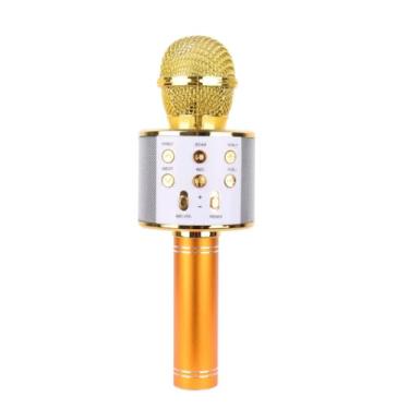 Imagem de Microfone Karaokê Bluetooth Efeito Voz Modo Gravação Função Selfie (DOURADO)
