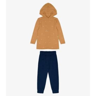 Imagem de Conjunto Infantil Masculino Moletinho Select Marrom-Masculino