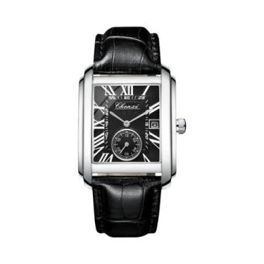 Imagem de Relógio De Quartzo Masculino À Prova D'Água Com Pulseira De Couro, Cal