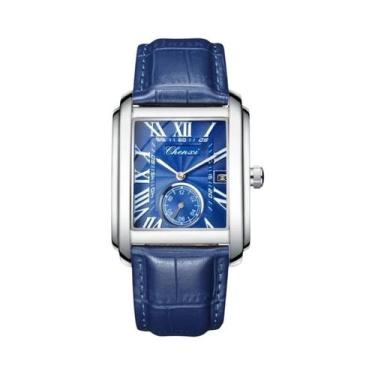 Imagem de Relógio De Quartzo Masculino À Prova d'Água Com Pulseira De Couro, Cal