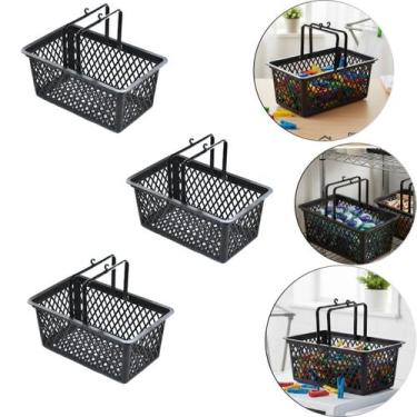 Imagem de Kit 3 Cesto Para Pregadores e Prendedores de Roupa Cor Preto 4 Lts - A