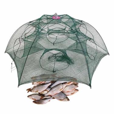 Imagem de Rede Armadilha Peixe Covo 12 Furos Pescaria Isca Camarao Lagosta Robal