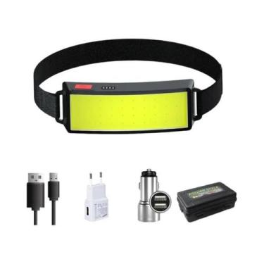 Imagem de Lanterna De Cabeça LED Recarregável À Prova d'Água Com Bateria De 1200