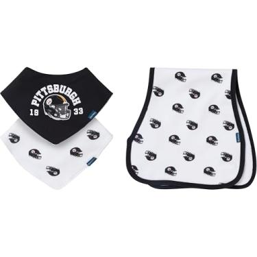 Imagem de Gerber Babadores Bandana Baby NFL Team e Conjunto de Pano Arroto, Steelers, Tamanho Único