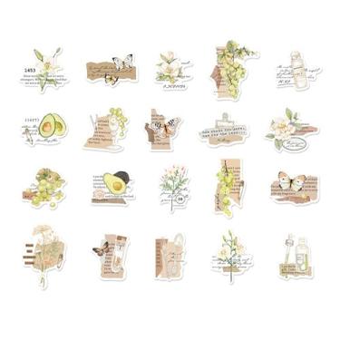 Imagem de 40 folhas de adesivos vintage de scrapbook para diário, agenda, diário, álbum de fotos, caderno, decoração de capa de telefone - decalques decorativos