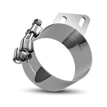 Imagem de Braçadeira de exaustão de junta de extremidade de aço inoxidável de 12,7 cm adequada para Peterbilt Kenworth e aplicações universais, grampos de suporte de montagem substituem 10319