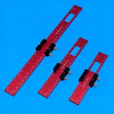 Imagem de 1 conjunto de réguas de bolso para marcenaria, réguas de marcação em forma de T de alumínio com paradas deslizantes em polegadas e ferramentas de layout quadrado métrico, 20 cm