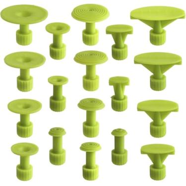 Imagem de Abas para extrator de amassados, 18 peças de abas de remoção de amassados de carroceria, ferramenta de reparo de amassados sem pintura, abas de cola com ventosa de gelo para reparo de amassados de