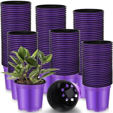 Imagem de Havawish 150 peças vasos de plástico para berçário de 10 cm, vasos iniciais de mudas com orifícios de drenagem, engrossar, plantadores de flores, sementes, começando em ambientes internos e externos