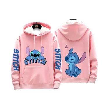 Imagem de Moletons Com Capuz Casuais Para Casais Disney Stitch Para Homens E Mul