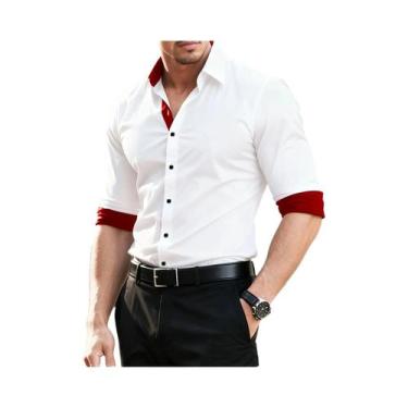 Imagem de Camisa Masculina Preta De Manga Longa Casual Inteligente Para Negócios