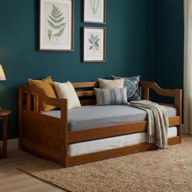 Imagem de Sofá Cama Solteiro De Madeira Maciça Com Cama Auxiliar Repleta