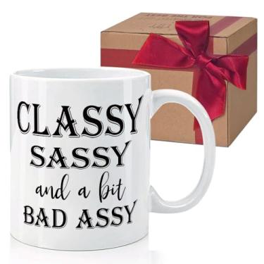 Imagem de HIWERAN Canecas elegantes engraçadas para mulheres e homens, presentes de aniversário fofos para amigos, colegas de trabalho, vizinhos, melhores amigas, presentes de Natal para mulheres 325 ml